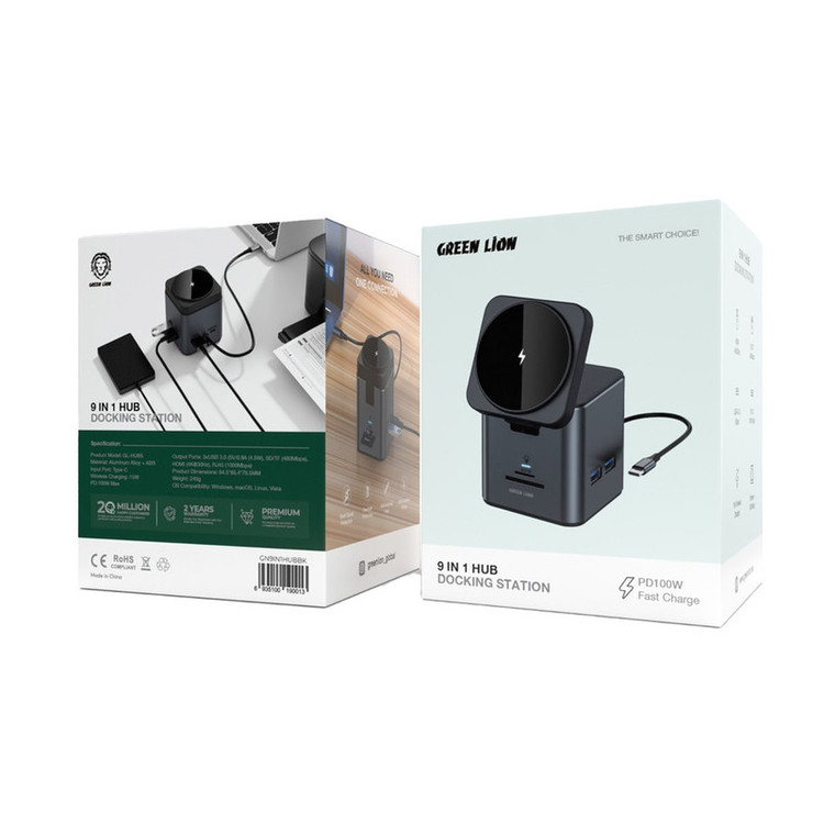 هاب 9 پورت USB-C گرین لاین مدل Docking Station