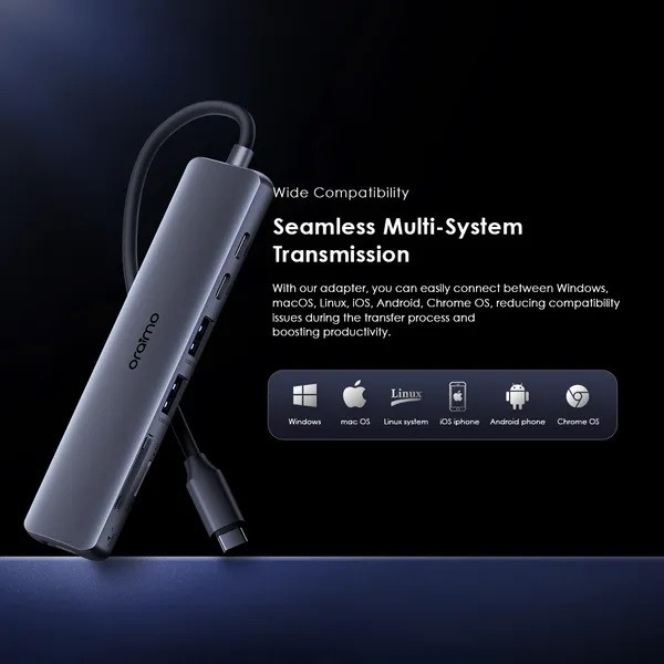 هاب 7 پورت USB-C اورایمو مدل PowerTrans