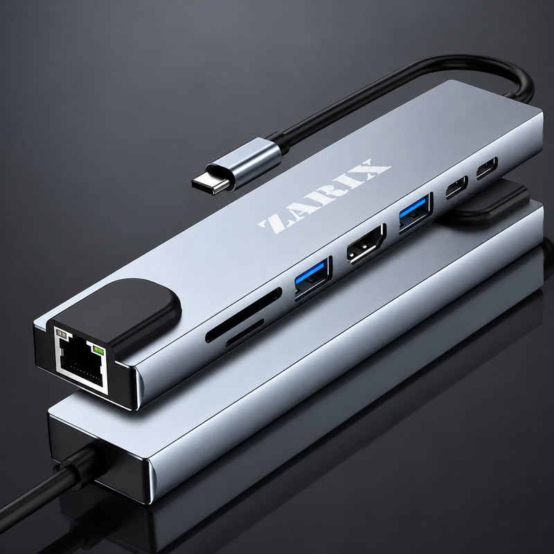 هاب ۸ پورت USB-C زاریکس مدل Z8 Plus
