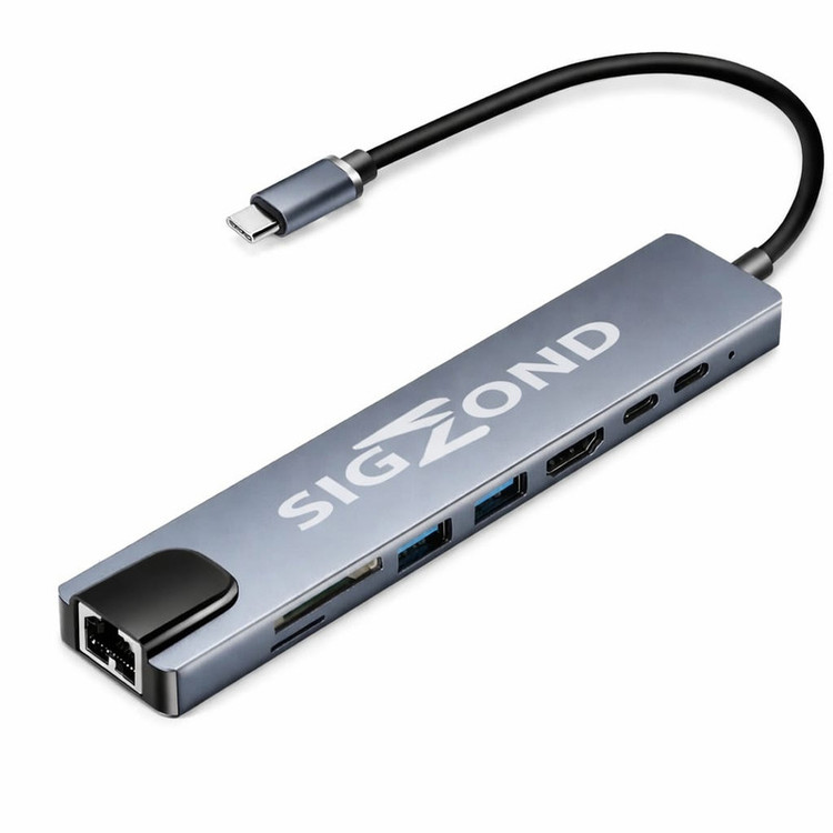 هاب 8 پورت USB-C سیگموند مدل SG-4K-8