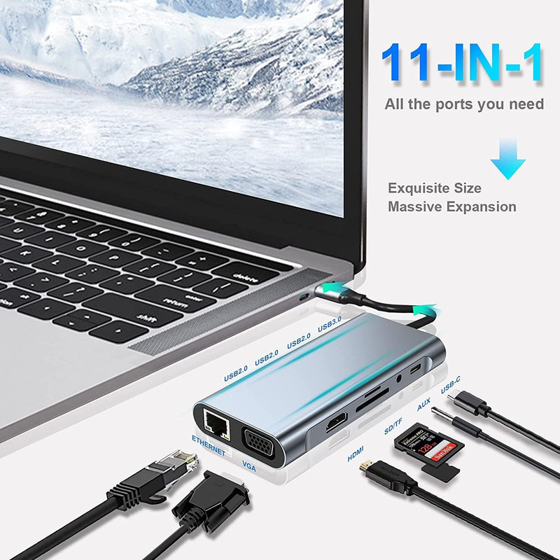 هاب 11 پورت USB-C نیبیوا مدل 11in1