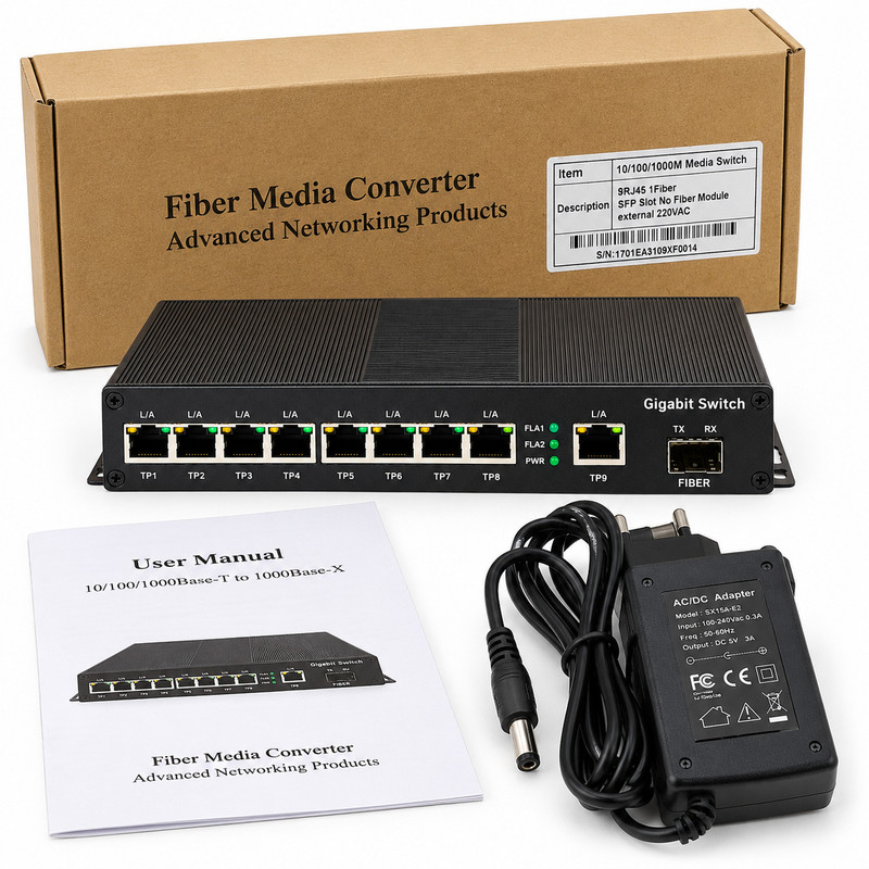 سوئیچ شبکه گیگابیتی AOA 9 پورت مدل AFS3109-SFP