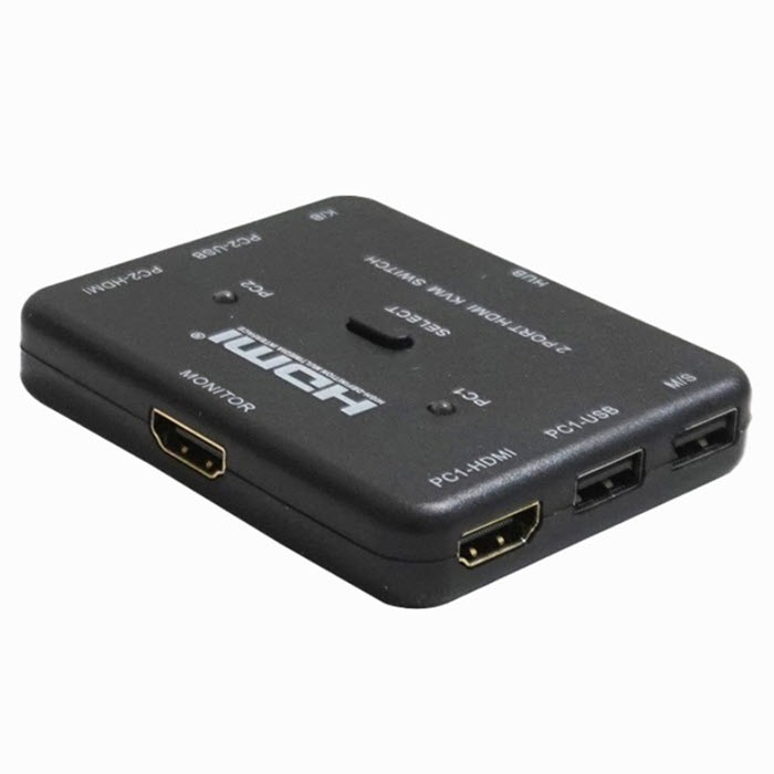 سوئیچ HDMI KVM دو پورت وی نت مدل V-SWKHM4K2 با کابل
