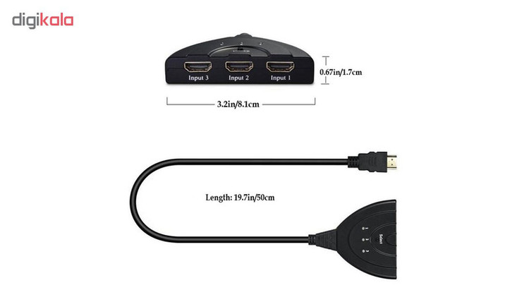 سوییچ 3 به 1 HDMI مدل 3D-01