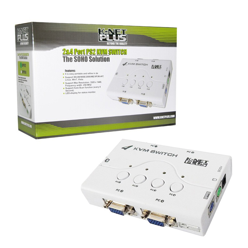 سوییچ چهار پورت VGA KVM کی نت پلاس مدل KPP614