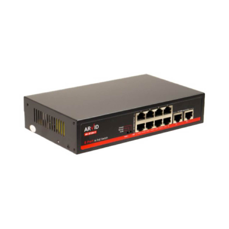 سوئیچ شبکه 8 پورت PoE آروید مدل AR-SF208-PG