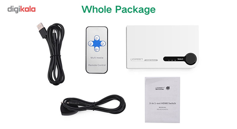 سوئیچ 1 به 3 HDMI یوگرین مدل 40234
