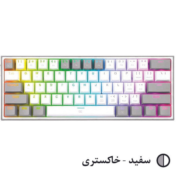 کیبورد گیمینگ ردراگون مدل K617 FIZZ، سوییچ مکانیکال قرمز، Tenkeyless، نورپردازی RGB