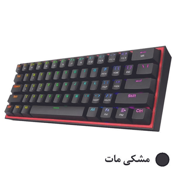 کیبورد گیمینگ ردراگون مدل K617 FIZZ، سوییچ مکانیکال قرمز، Tenkeyless، نورپردازی RGB