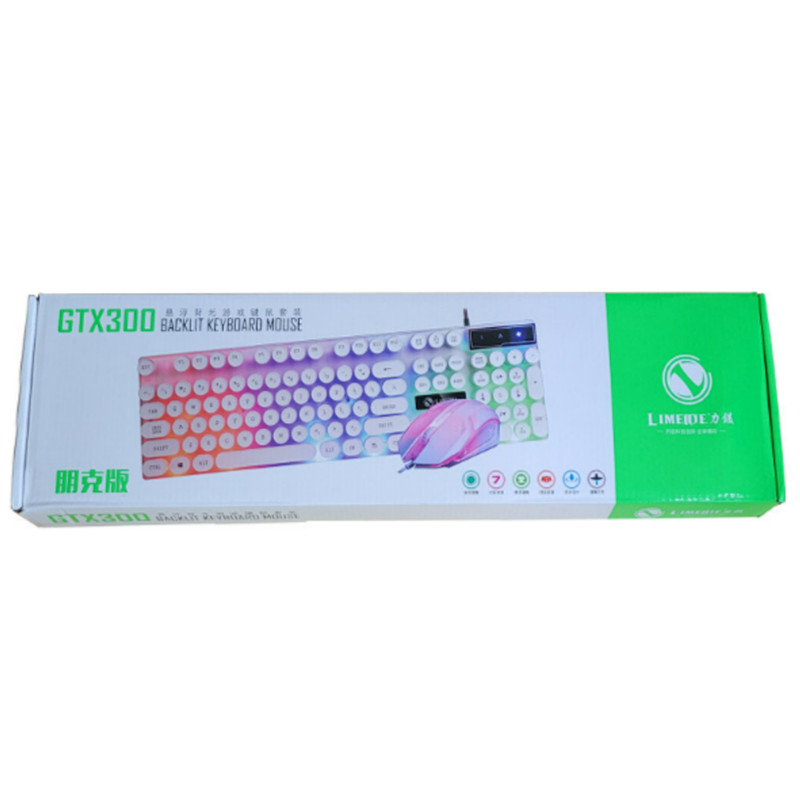 کیبورد و ماوس گیمینگ لایماید مدل NEW GAMING-GTX300، سوییچ ممبران، Full-Size، نورپردازی LED RGB