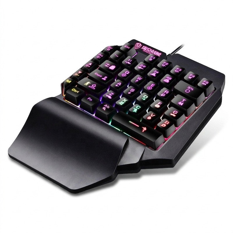 کیبورد گیمینگ شیپادو مدل RGBF6، سوییچ ممبران، Tenkeyless، نورپردازی LED RGB
