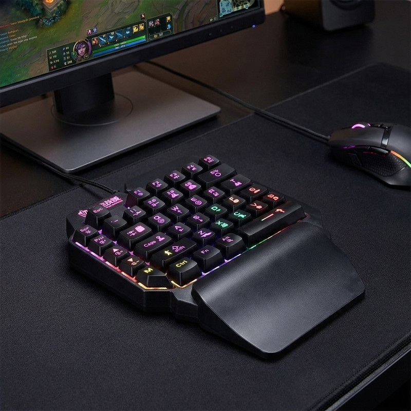 کیبورد گیمینگ شیپادو مدل RGBF6، سوییچ ممبران، Tenkeyless، نورپردازی LED RGB