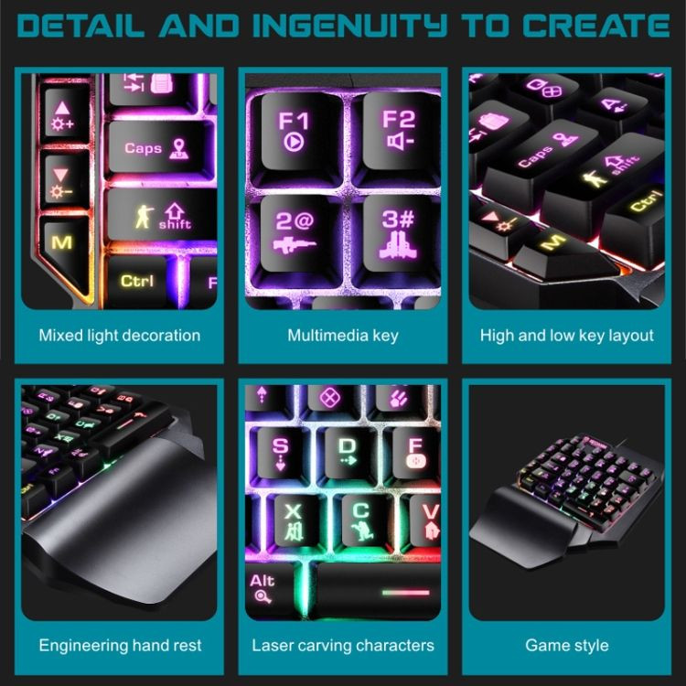 کیبورد گیمینگ شیپادو مدل RGBF6، سوییچ ممبران، Tenkeyless، نورپردازی LED RGB