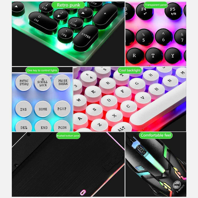 کیبورد و ماوس گیمینگ لایمید مدل GTX300NEW RGB سوئیچ ممبران، Full-Size، نور پردازی LED RGB