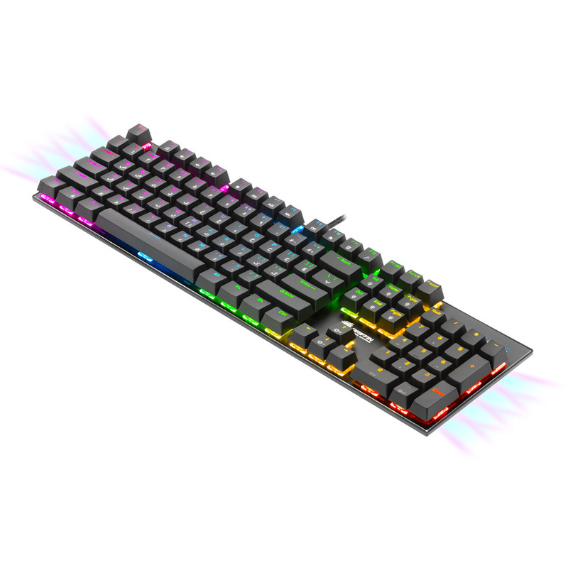 کیبورد گیمینگ گرین مدل GK802-RGB، مکانیکال سوییچ آبی، Full-Size، نورپردازی RGB