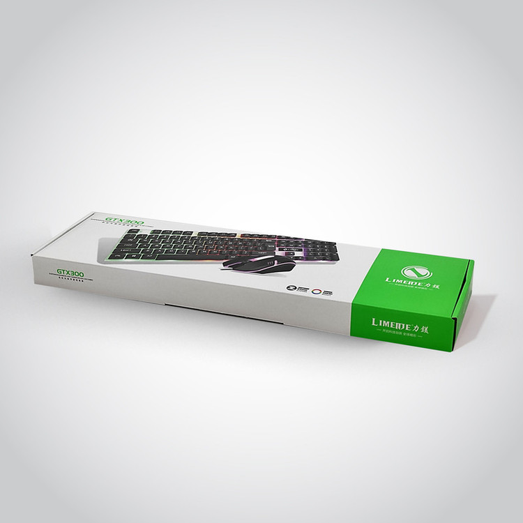 کیبورد و ماوس گیمینگ لایماید مدل NEW GAMING-GTX300، سوییچ ممبران، Full-Size، نورپردازی LED RGB