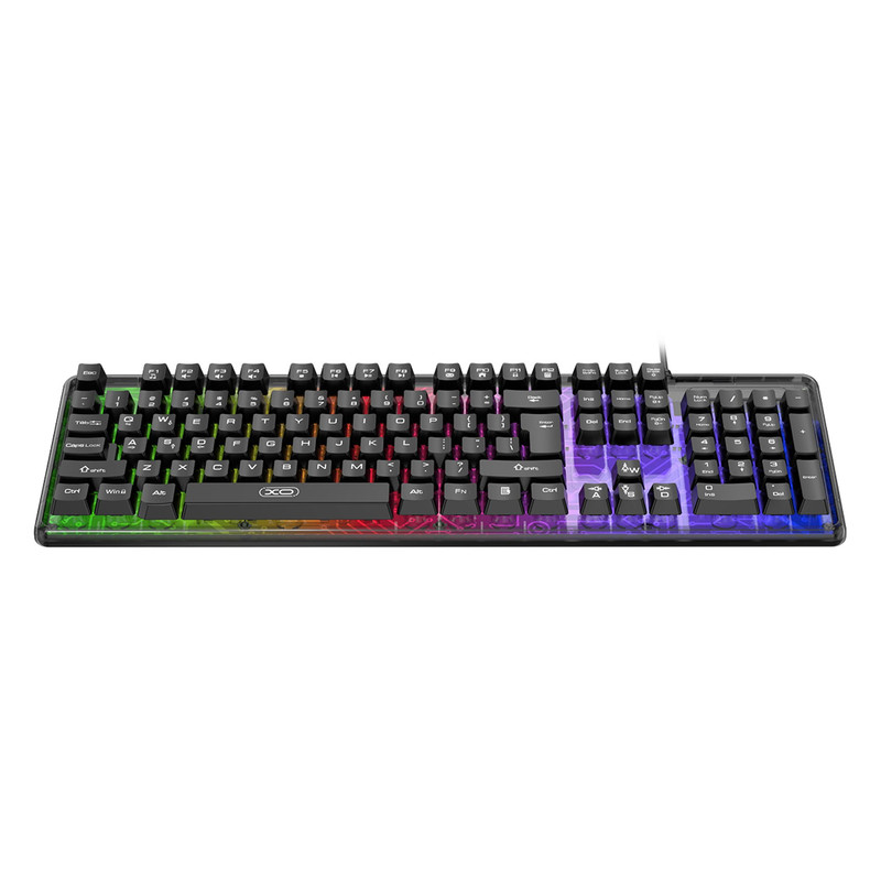 کیبورد گیمینگ ایکس او مدل KB-04، سوییچ ممبران، Full-size، نورپردازی LED RGB