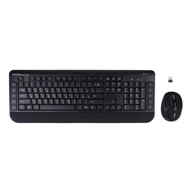 کیبورد و ماوس بی سیم هترون مدل HKCW140، سوییچ ممبران، Full-Size