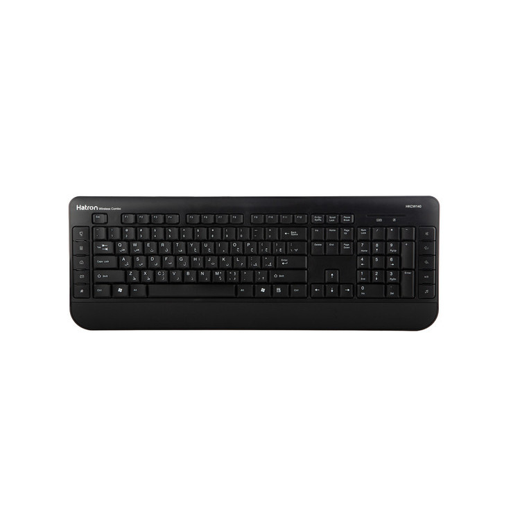 کیبورد و ماوس بی سیم هترون مدل HKCW140، سوییچ ممبران، Full-Size