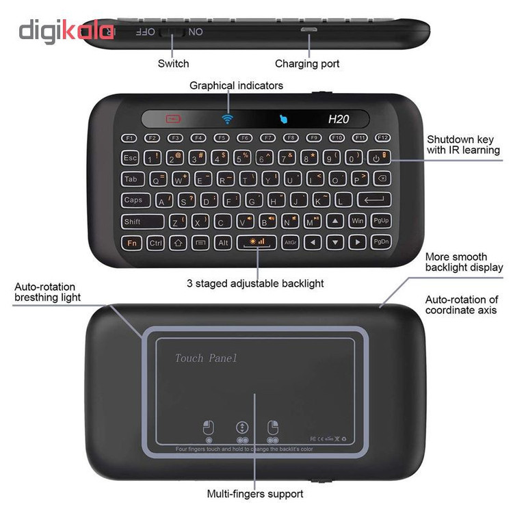 کیبورد بی سیم اچ20 مدل DK1، سوییچ ممبران، Portable