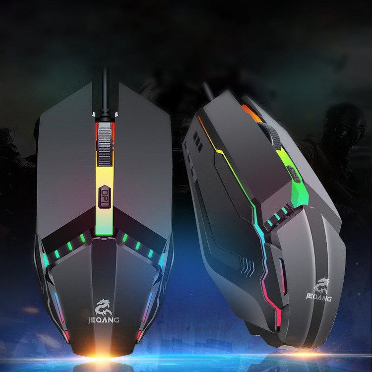 کیبورد و موس مخصوص بازی جکنگ مدل JK-913، سوییچ ممبران، Full-Size، نورپردازی LED RGB