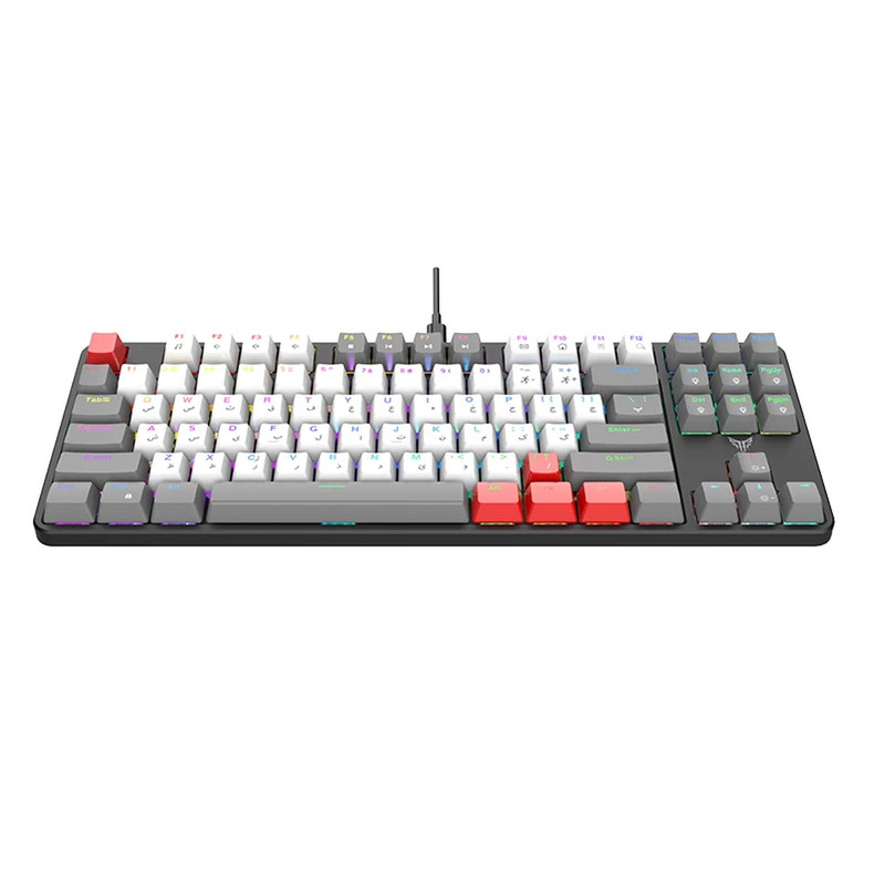 کیبورد گیمینگ هیسکا مدل HX-KEG440، سوییچ مکانیکال آبی، Tenkeyless، نورپردازی RGB
