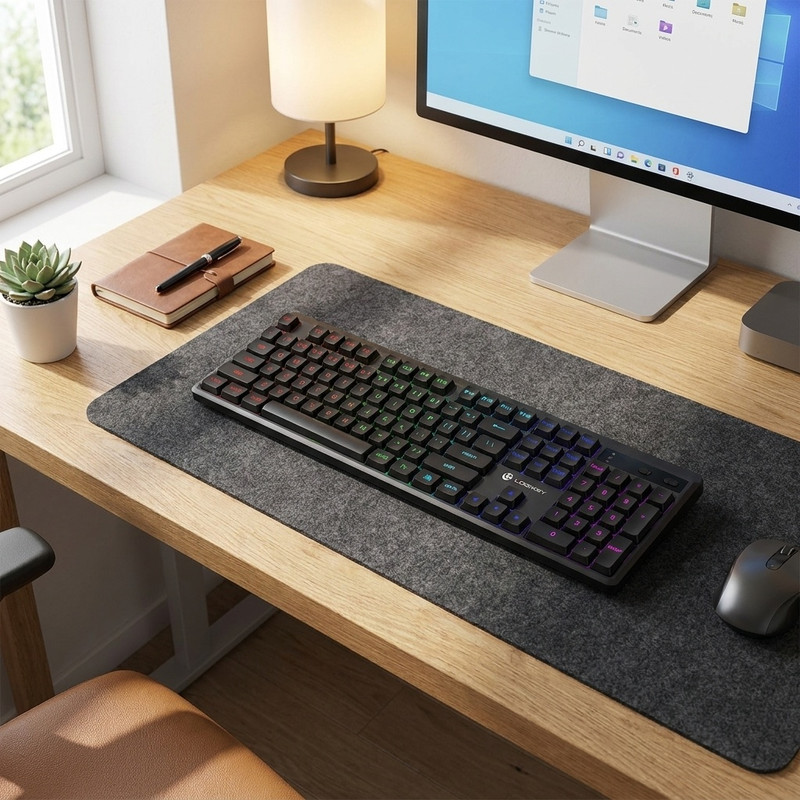 کیبورد بی سیم لاجی کی مدل K520B، سوییچ مکانیکال قرمز، Full-Size، نورپردازی RGB