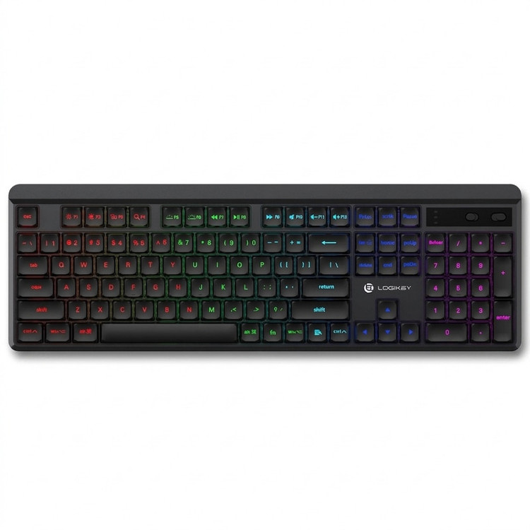 کیبورد بی سیم لاجی کی مدل K520B، سوییچ مکانیکال قرمز، Full-Size، نورپردازی RGB