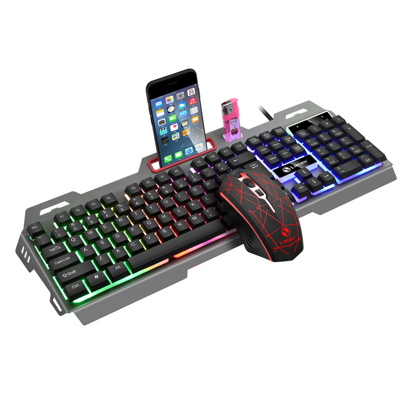 کیبورد و ماوس گیمینگ لایماید مدل T19، سوییچ ممبران، Full-Size، نورپردازی LED RGB