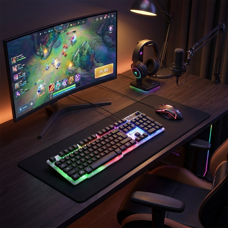 کیبورد و ماوس گیمینگ لایماید مدل GTX-300، سوئیچ ممبران، Full-size، نورپردازی LED RGB