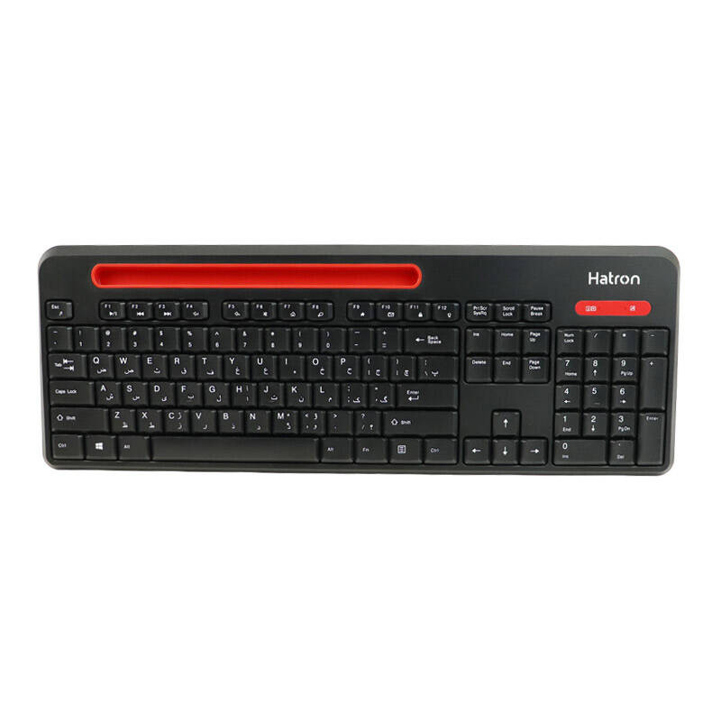 کیبورد و ماوس بی سیم هترون مدل HKCW135، سوییچ ممبران، Full-Size