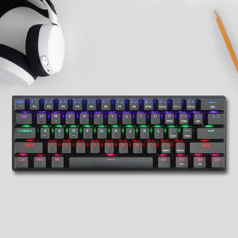 کیبورد گیمینگ تی-دگر مدل Arena T-TGK321، مکانیکال سوییچ آبی، Tenkeyless، نورپردازی RGB