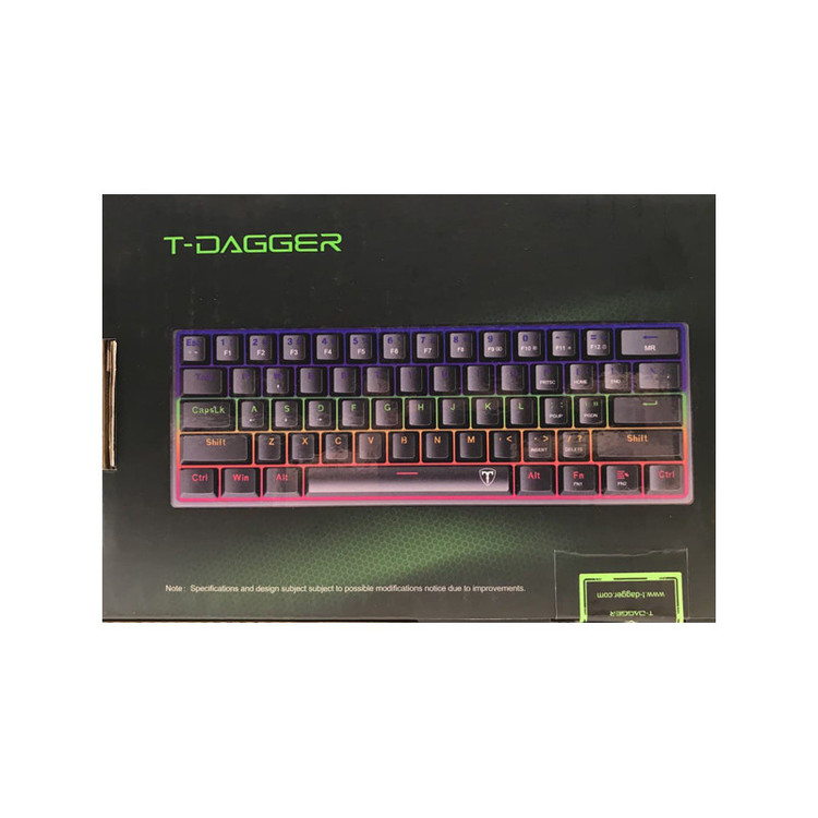 کیبورد گیمینگ تی-دگر مدل Arena T-TGK321، مکانیکال سوییچ آبی، Tenkeyless، نورپردازی RGB