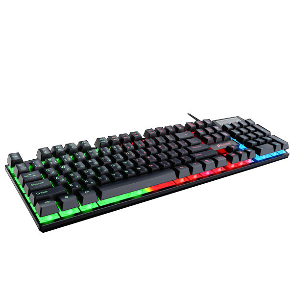 کیبورد گیمینگ ایلون مدل GK101 سوئیچ ممبران، Full-Size، نورپردازی RGB