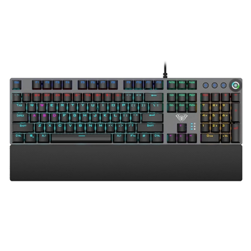 کیبورد گیمینگ آئولا مدل Aula F2058، سوئیچ مکانیکال آبی، Full-size، نورپردازی RGB