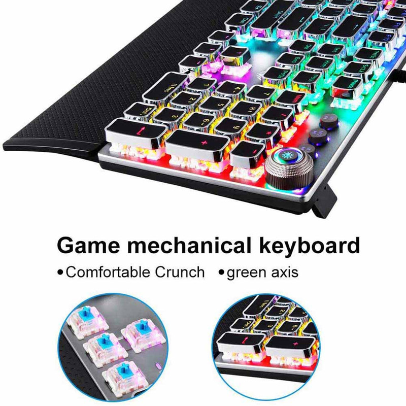 کیبورد گیمینگ آئولا مدل Aula F2058، سوئیچ مکانیکال آبی، Full-size، نورپردازی RGB