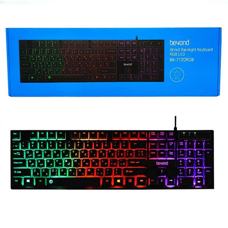 کیبورد گیمینگ بیاند مدل BK-7120، سوییچ ممبران، Full-Size، نورپردازی RGB