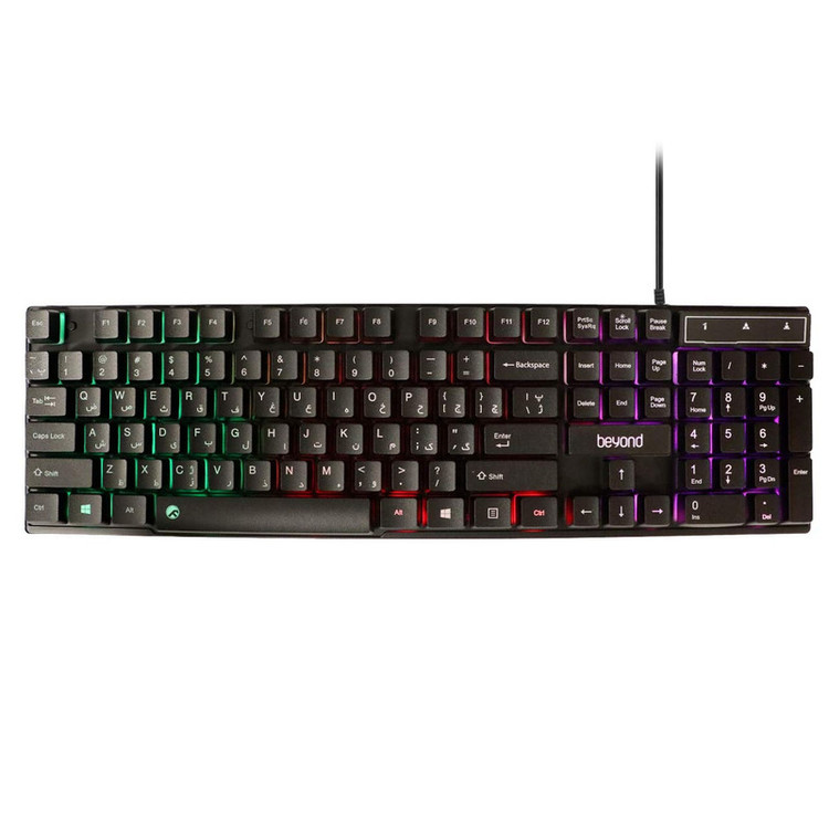کیبورد گیمینگ بیاند مدل BK-7120، سوییچ ممبران، Full-Size، نورپردازی RGB