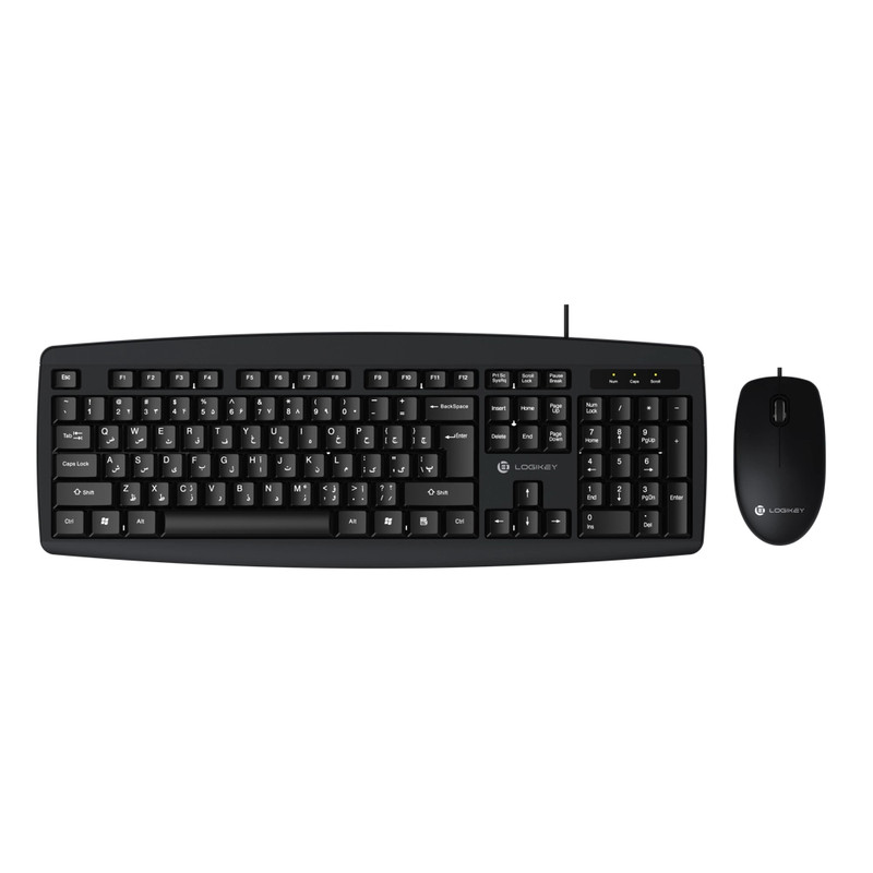 کیبورد و ماوس با سیم لاجی کی مدل KM113B، سوییچ ممبران، Full-Size