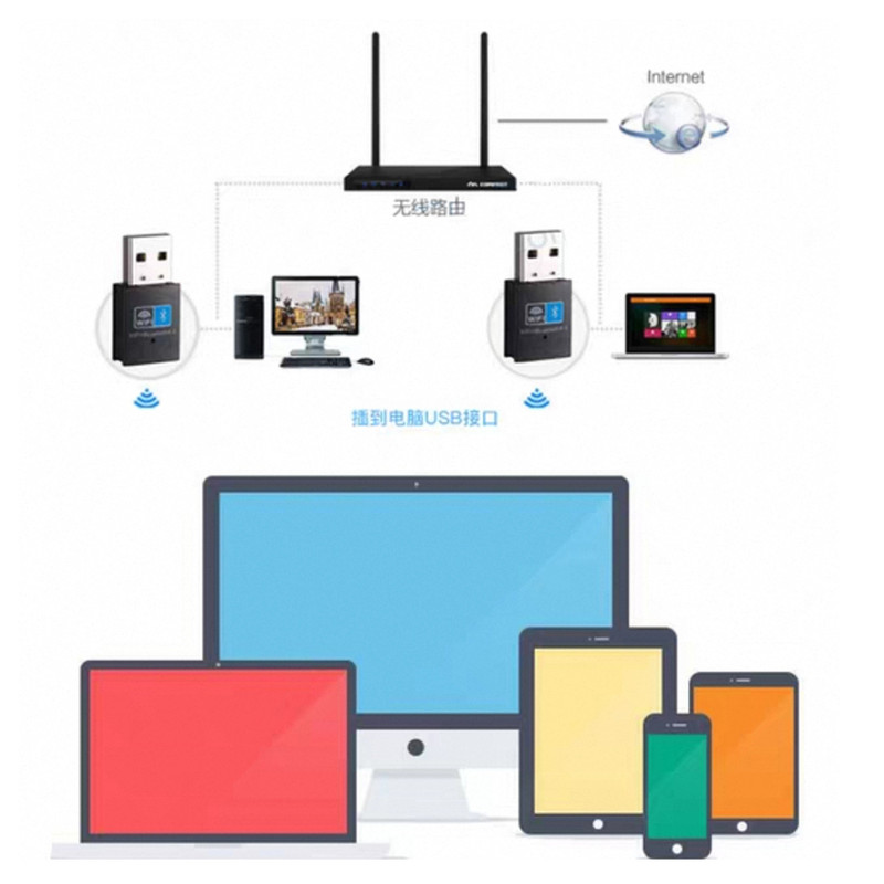 کارت شبکه بی سیم و بلوتوث مدل UW03BT 2 IN 1
