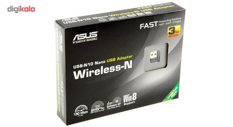 کارت شبکه بیسیم N150 ایسوس مدل USB-N10 Nano