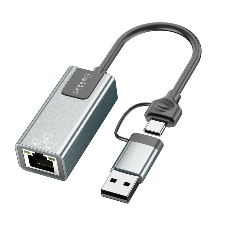 کارت شبکه اکسترنال مبدل USB-A/USB-C به LAN ارلدام مدل NC3 RJ45