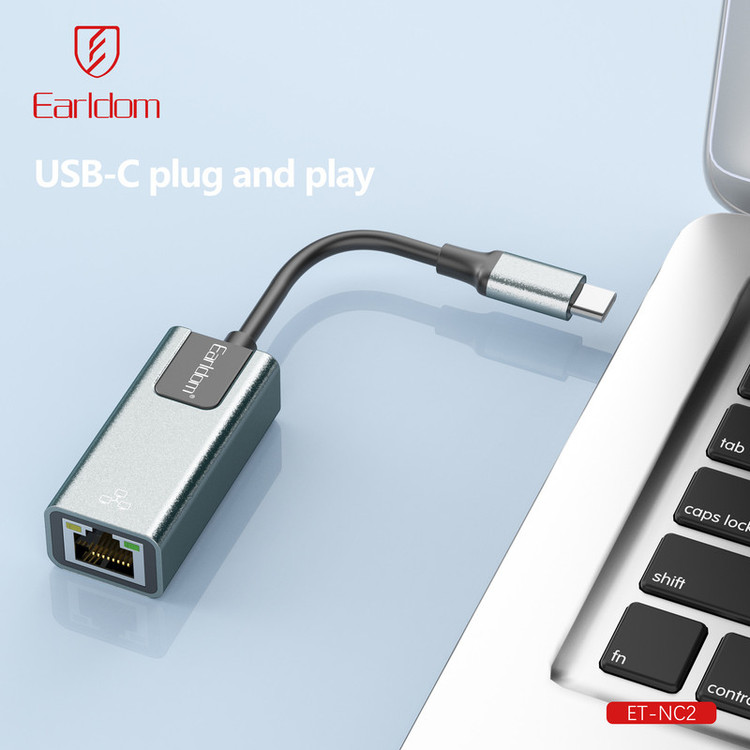 کارت شبکه اکسترنال مبدل USB-C به LAN ارلدام مدل NC2 RJ45