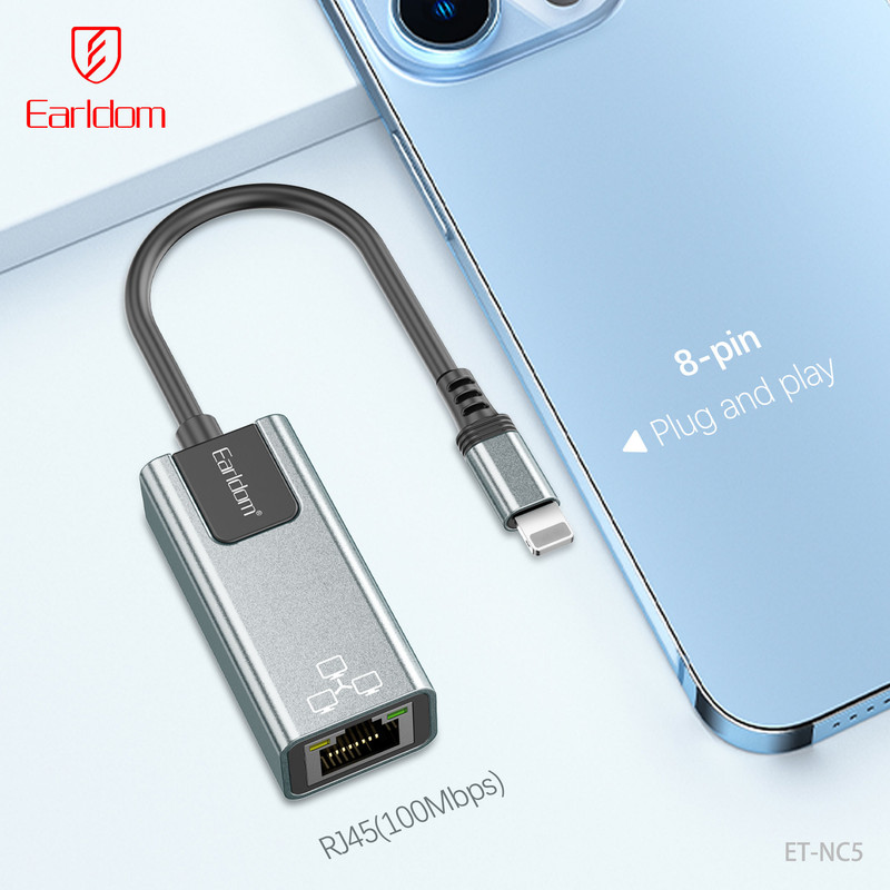 کارت شبکه اکسترنال مبدل Lightning به LAN ارلدام مدل NC5 RJ45
