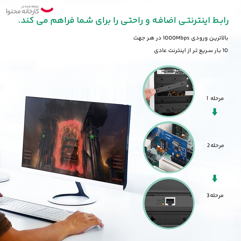 کارت شبکه PCIE یوگرین مدل US230 - 30771
