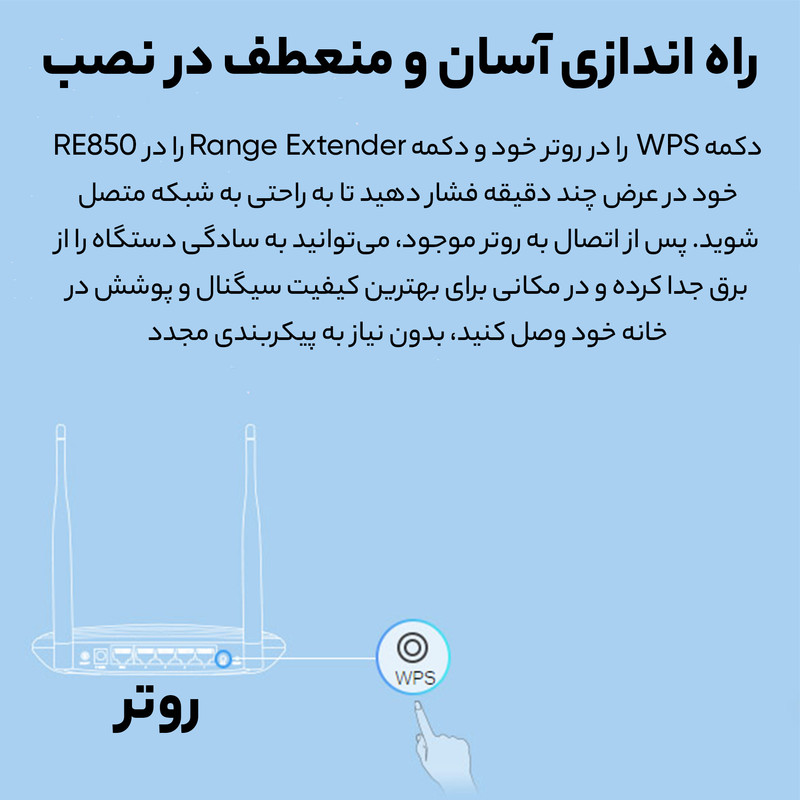 توسعه دهنده شبکه بیسیم تی پی-لینک مدل TL-WA850RE V7