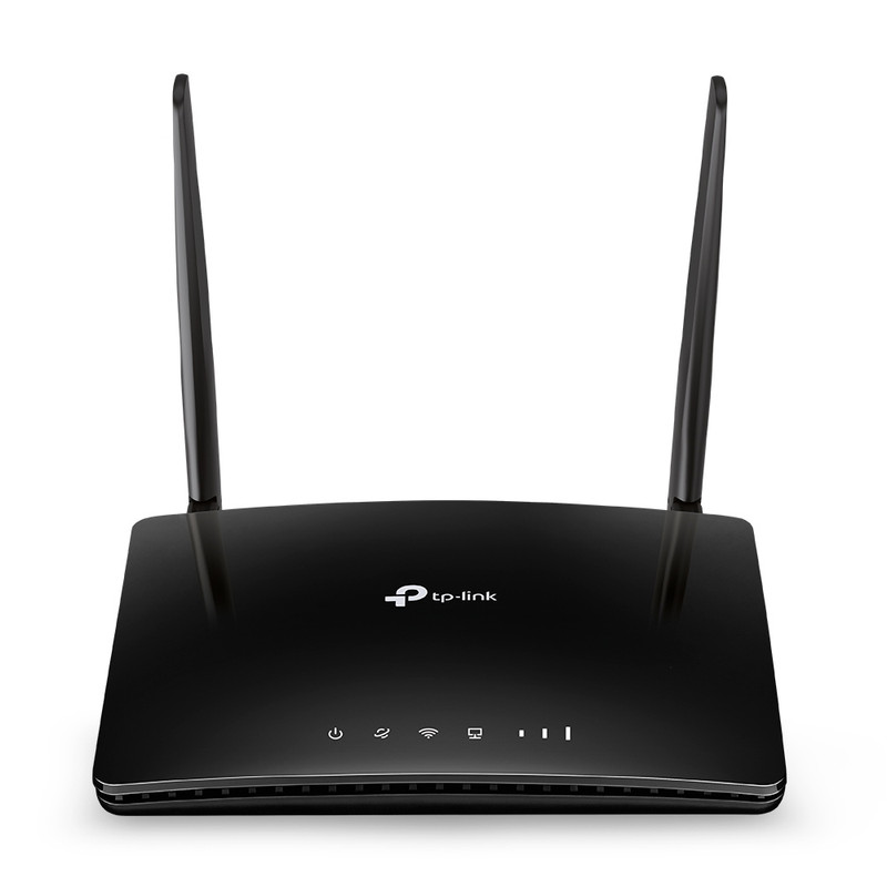 مودم روتر بی‌سیم 4G LTE تی‌پی‌لینک مدل TL-MR6400 با دو آنتن خارجی، شبکه Wi-Fi 2.4 گیگاهرتز، پشتیبانی از 32 کاربر، چهار پورت LAN 10/100 مگابیت و فایروال پیشرفته