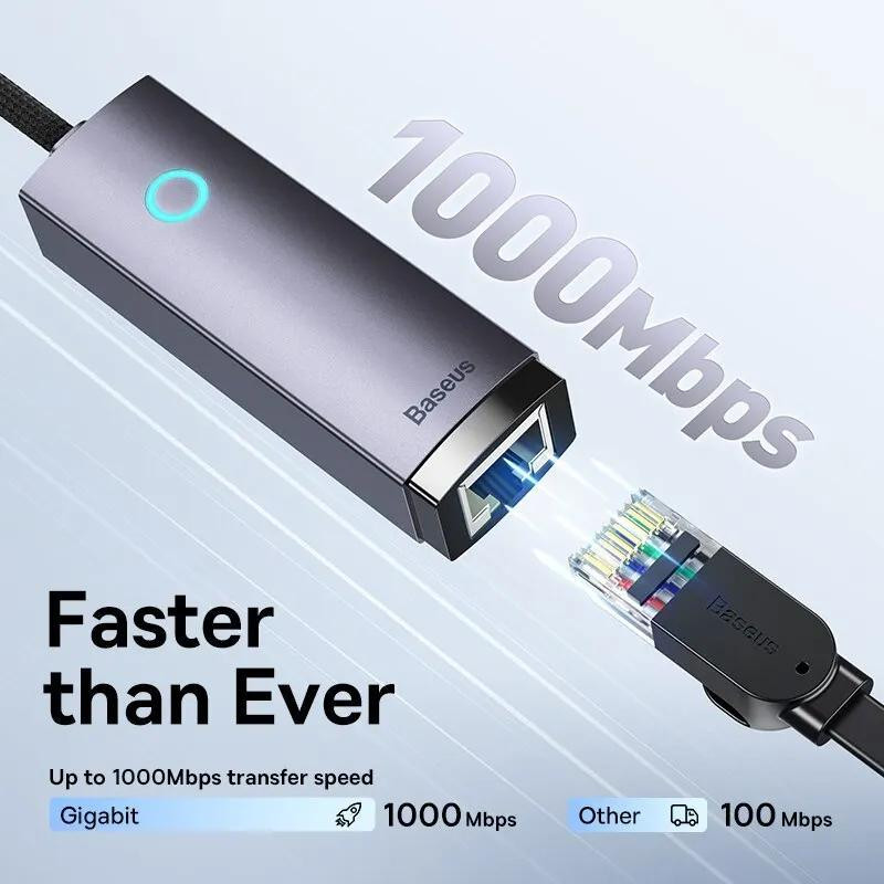 مبدل usb-c به LAN باسئوس مدل WKQX000301