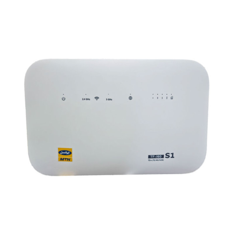 مودم روتر خانگی 4G LTE ایرانسل مدل TF-i60 S1 با پشتیبانی 32 کاربر همزمان، سرعت 300 مگابیت بر ثانیه، پورت WAN، قابلیت ایجاد 4 شبکه بیسیم مستقل و سیمکارت TD-LTE همراه با 50 گیگابایت اینترنت رایگان