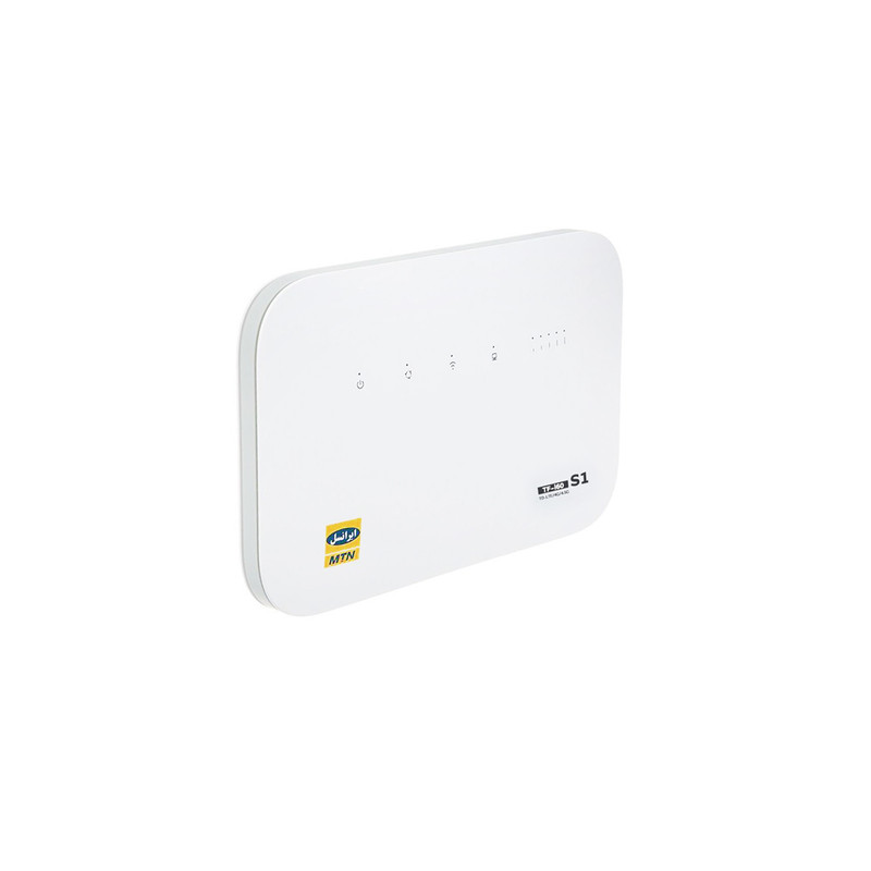 مودم 4G خانگی ایرانسل مدل TF-I60 S1 با آنتن داخلی MIMO 4x4، پشتیبانی از شبکه TD-LTE، اتصال بیسیم و باسیم، رابط RJ-45 LAN، همراه دو سیمکارت TD و FD و منبع تغذیه آداپتور برق 100 تا 240 ولت